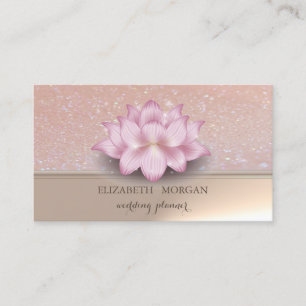 Professionell Elegant Chic Glittrig Lotusblomma Visitkort