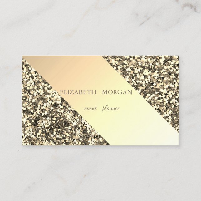 Professionell Elegant Chic Guld Glitter Rand Visitkort (Framsida)