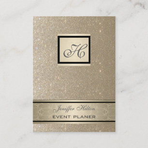 Professionell elegant chic lyxglittermonogram för visitkort