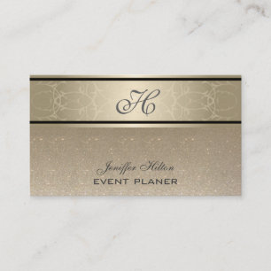 Professionell elegant chic lyxglittermonogram för visitkort