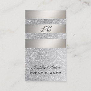 Professionell elegant chic lyxglittermonogram för visitkort