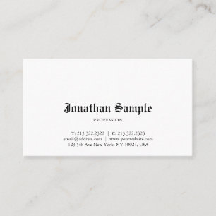 Professionell Elegant Classic Old English Plain Visitkort
