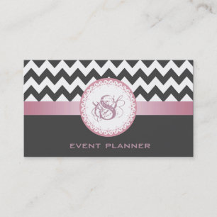 Professionell elegant contemporary chevron monogra visitkort