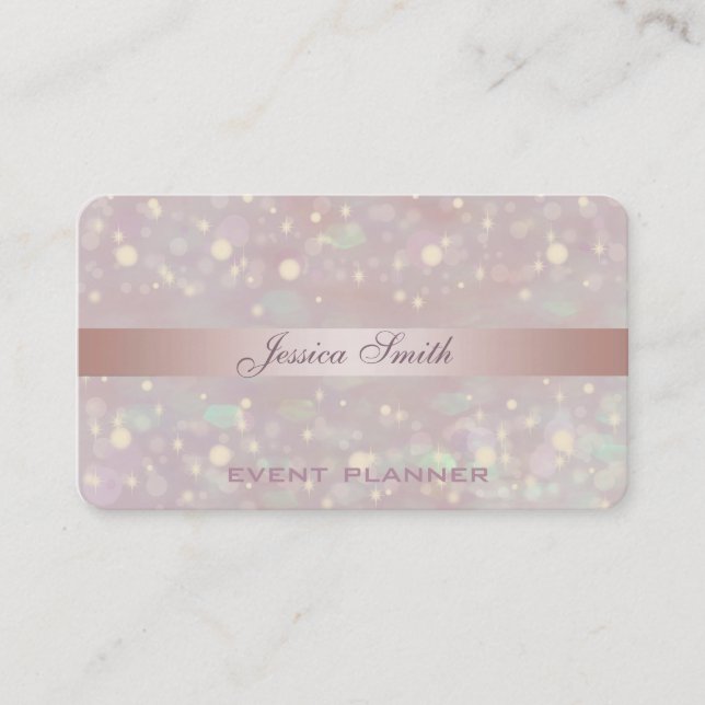 Professionell elegant contemporary glitter bokeh visitkort (Framsida)