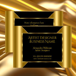 Professionell Elegant Designer Guld svart Visitkort