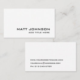Professionell Elegant Enkel Vit Visitenkort Visitkort
