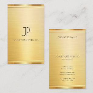Professionell Elegant Faux Guld Lodrät Template Visitkort