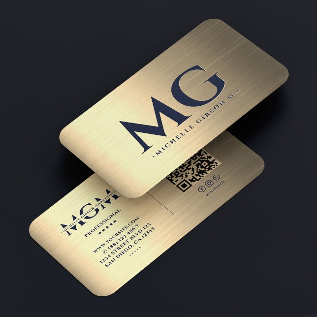 Professionell Elegant Faux Guld Metallic Modern Visitkort (Professional Elegant Faux Gold Metallic Modern Business Card
)