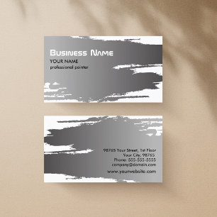 Professionell Elegant Faux Silver Painter Visitkort