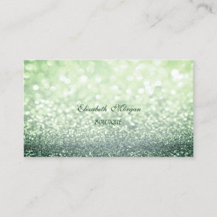 Professionell Elegant Glittrig Grön Bokeh Visitkort