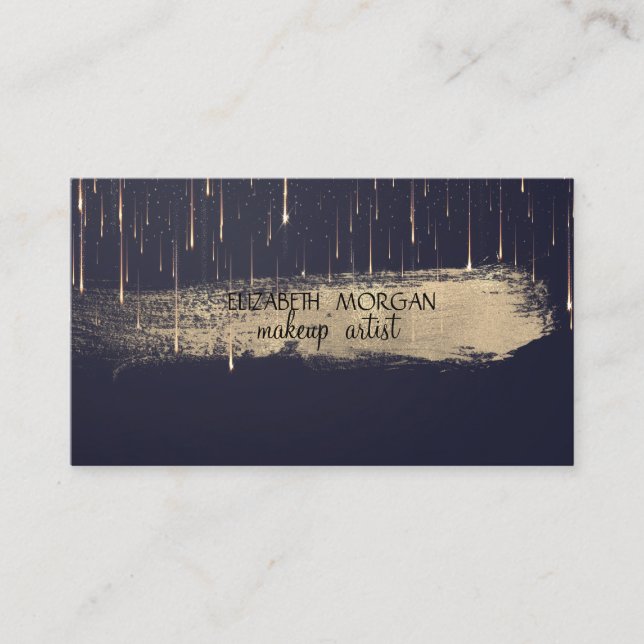 Professionell Elegant Gold Foil Push Stroke Dricks Visitkort (Framsida)