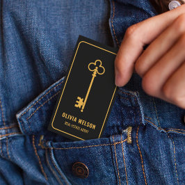 Professionell Elegant Guld & Black Real Gods Chic Visitkort