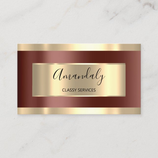 Professionell Elegant Guld Brown RÅDGIVANDE Blogga Visitkort (Framsida)