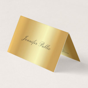Professionell Elegant Guld Calligraphy Namn Modern Visitkort