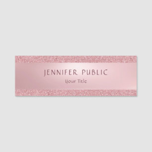 Professionell Elegant Guld Glitter, den moderna Ch Namnbricka