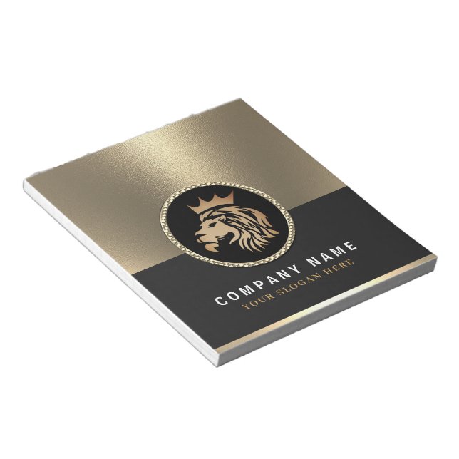 Professionell Elegant Guld Lejon Logotyp Anteckningsblock (Vinklad)