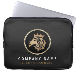 Professionell Elegant Guld Lejon Logotyp Laptop Fodral