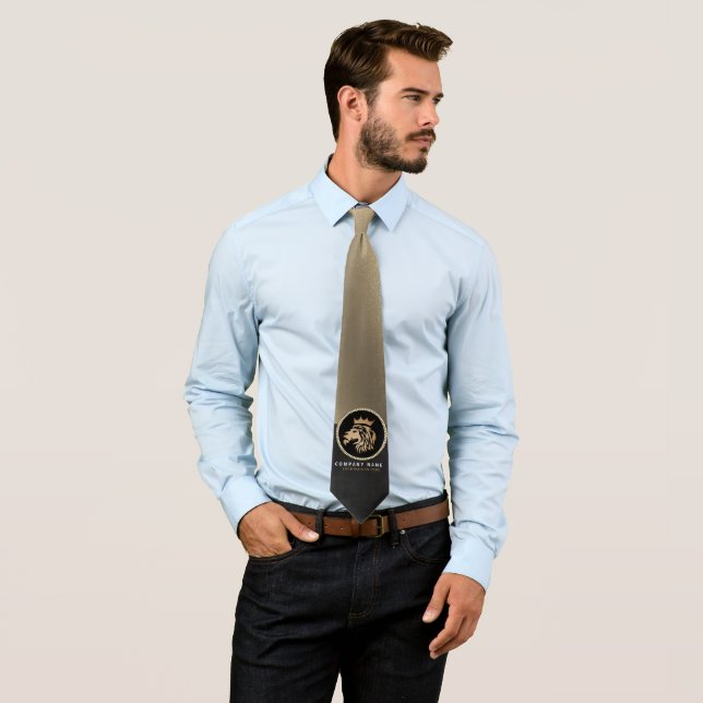 Professionell Elegant Guld Lejon Logotyp Slips (In Situ)