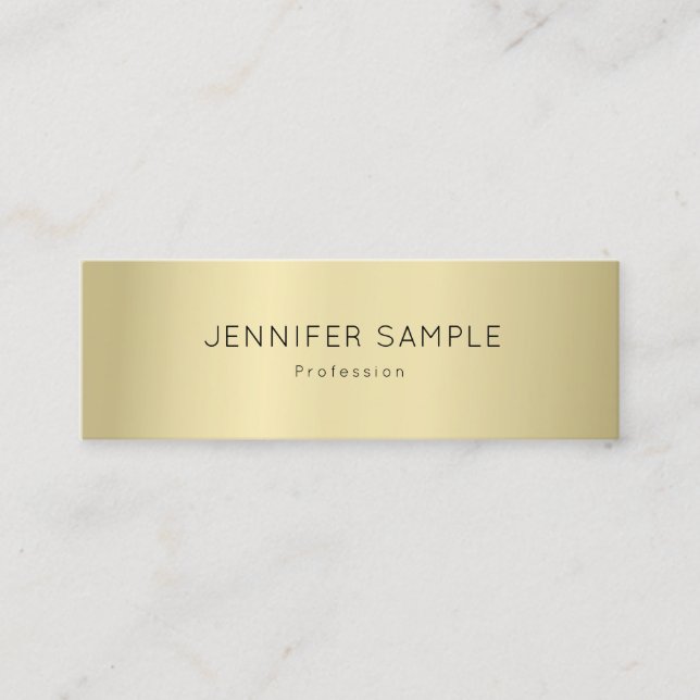 Professionell Elegant Guld Look Slick Enkel Modern Mini Visitkort (Framsida)