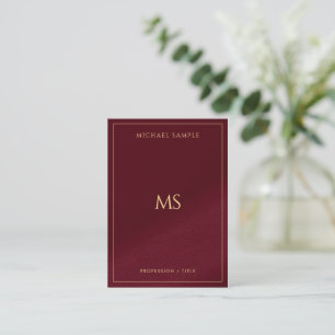 Professionell Elegant Guld Monogram Lyx Silke Visitkort