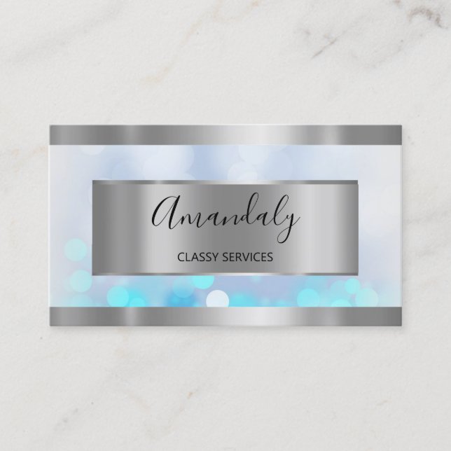 Professionell Elegant Guld QR-koden Logotyp Silver Visitkort (Framsida)