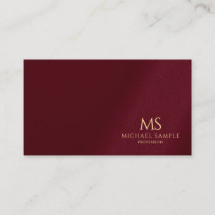 Professionell Elegant Guld Text Monogram Initial Visitkort