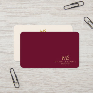 Professionell Elegant Guld Text Monogram Lyx Silk Visitkort