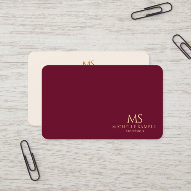 Professionell Elegant Guld Text Monogram Lyx Silk Visitkort (Fram/Back In Situ)