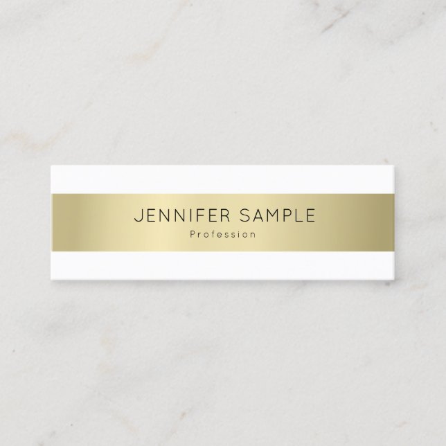 Professionell Elegant Guld Utseende Enkel Modern Mini Visitkort (Framsida)