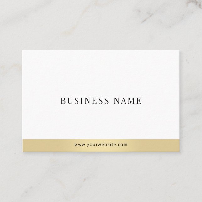 Professionell Elegant Guld Vit minimalistisk slapp Visitkort (Framsida)