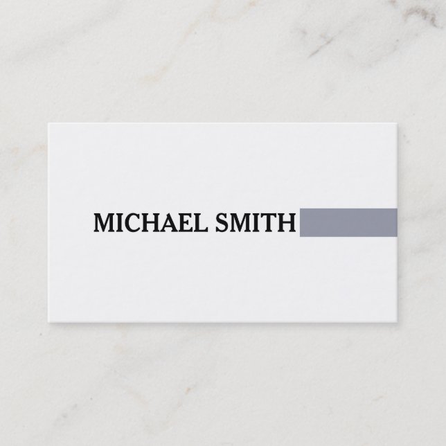 Professionell Elegant hantera Modern Plain White Visitkort (Framsida)