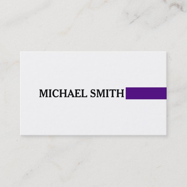 Professionell Elegant Indigo Modern Plain White Visitkort (Framsida)