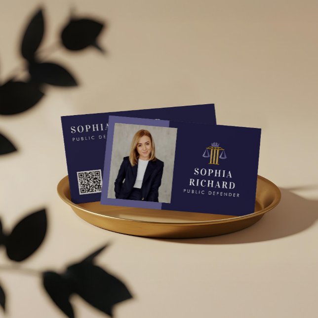 Professionell Elegant Justice  Law Firm Photo Visitkort (Professional Elegant Justice Scale Law Firm Photo Business Card)