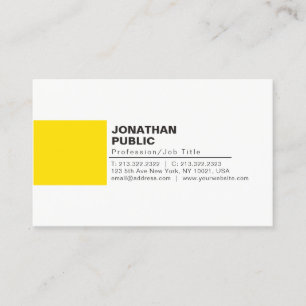 Professionell Elegant Kreativ Vit Gult Onormal Visitkort