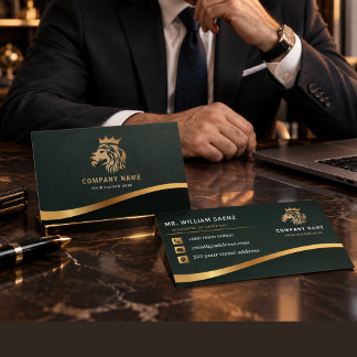 Professionell Elegant Lejonlogotyp Visitenkort Visitkort