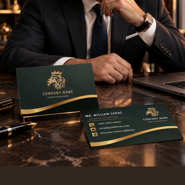 Professionell Elegant Lejonlogotyp Visitenkort Visitkort (Skapare uppladdad)