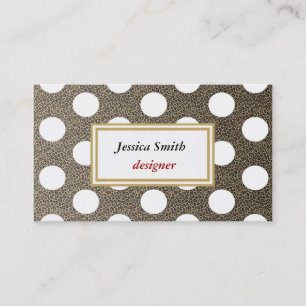 Professionell elegant leopard print polka dots visitkort