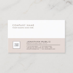 Professionell Elegant Logotyp Plain Corporate Beig Visitkort