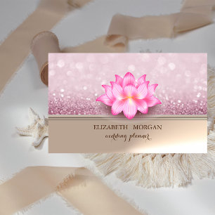 Professionell Elegant Lotus Glitterig Bokeh Visitkort