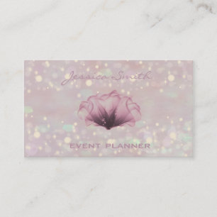 Professionell elegant lyx glitter bokeh blommigt visitkort
