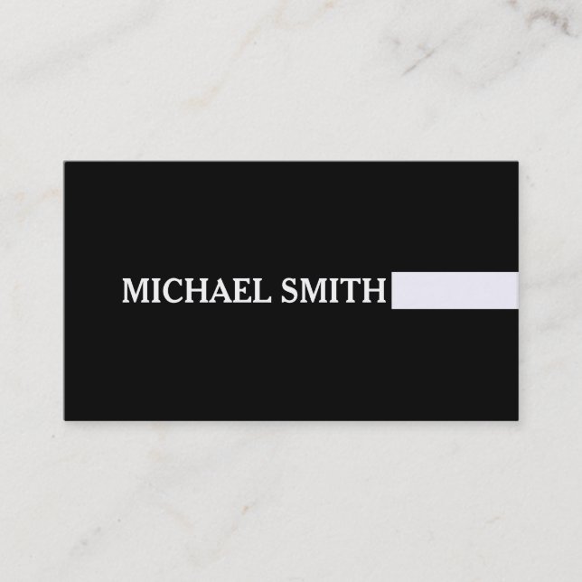 Professionell Elegant Magnolia Modern Plain Black Visitkort (Framsida)