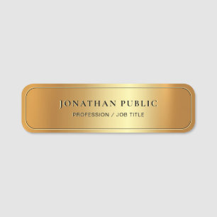 Professionell Elegant Mall Gold Glam Luxus Namnbricka