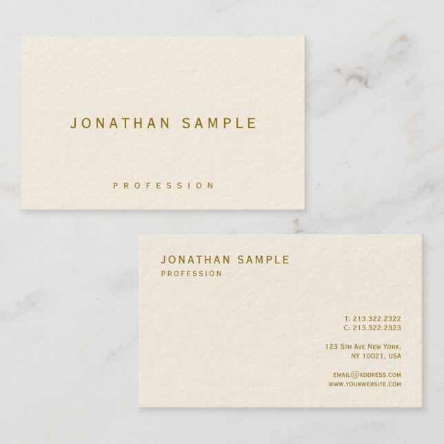 Professionell Elegant Mall Gold Text Lyxig Visitkort (Fram/baksida)