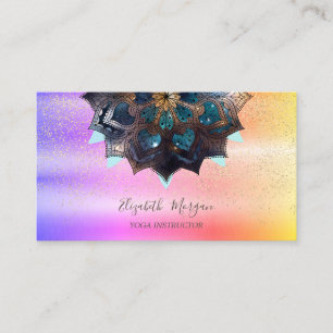 Professionell Elegant Mandala, Konfetti Yoga Ombre Visitkort