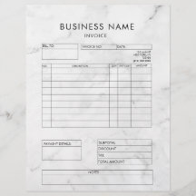 Professionell Elegant, marble Fvoice-inleverans