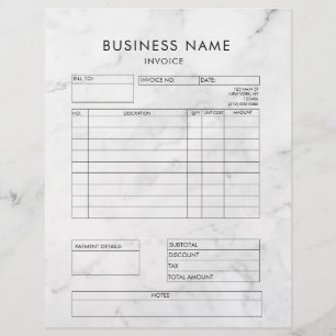Professionell Elegant, marble Fvoice-inleverans Brevhuvud
