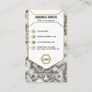 Professionell Elegant Marble Guld Glitter Modern Visitkort