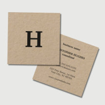 Professionell Elegant Minimal Kraft Black Monogram