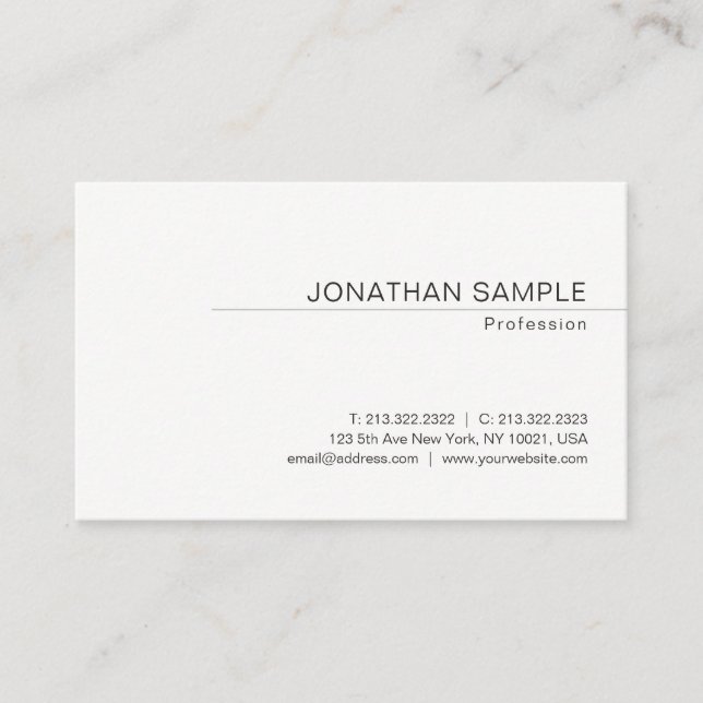 Professionell Elegant Minimalistisk modern mall Visitkort (Framsida)