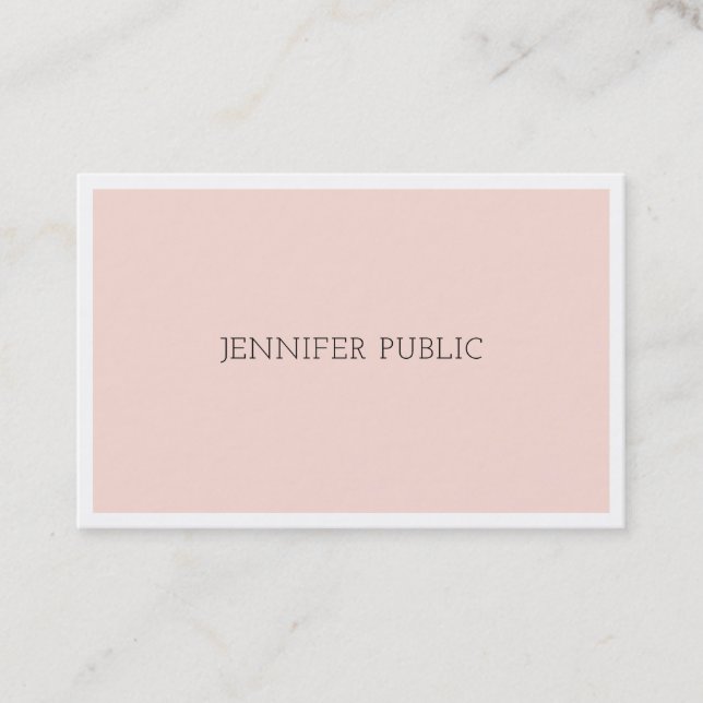 Professionell Elegant Minimalistisk  Rosa för desi Visitkort (Framsida)